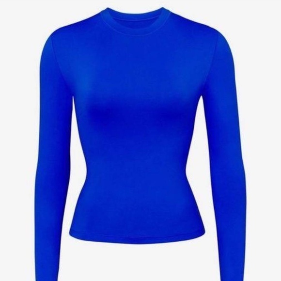 Skims Long Sleeve Swim Shirt Cobalt Blue Large Rashguard - Picture 1 of 7